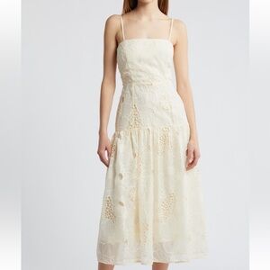Adelyn Rae Embroidered Eyelet Midi Sundress